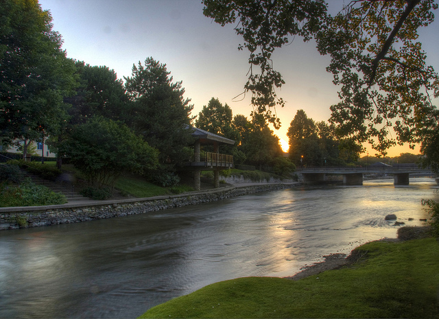 The Naperville Riverwalk is a pleasant place to walk